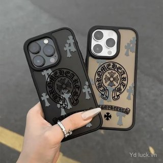Họa Tiết Chữ Thập Họa Tiết Cao Cấp Cảm Giác Mờ Họa Tiết Ốp Lưng Điện Thoại Thích Hợp Cho iPhone 17promax 11pro 12 15 16plus 17pro 14pro 16promax Ốp Chống Va Đập