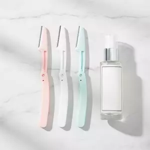 < YEI > 3PcS Máy cạo râu mặt nữ gấp an toàn Máy cạo lông mày de Chống trầy xước Dụng cụ trang điểm Máy tỉa lông mày Mặt Dao cạo mới