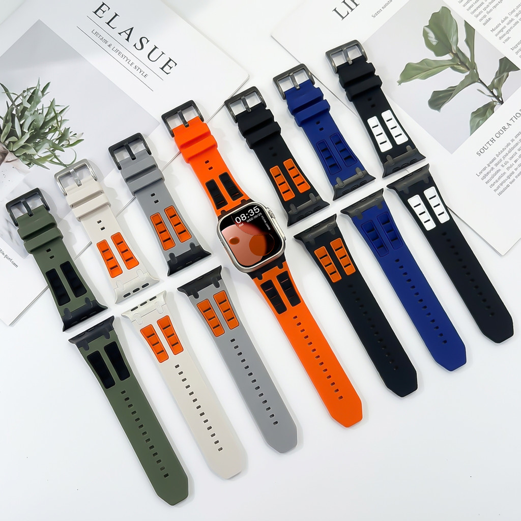 Dây đeo silicon cho Apple Watch Series11 / 10 46mm 42mm Ultra3 / 2 / 1 49mm 9 8 7 6 SE3 5 45mm 44mm 42mm 41mm 40mm