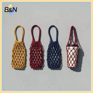Túi đựng cà phê có thể tái sử dụng bằng lưới dệt B & N Hộp đựng cốc nước cầm tay Nhẹ cho trường học và ngoài trời.