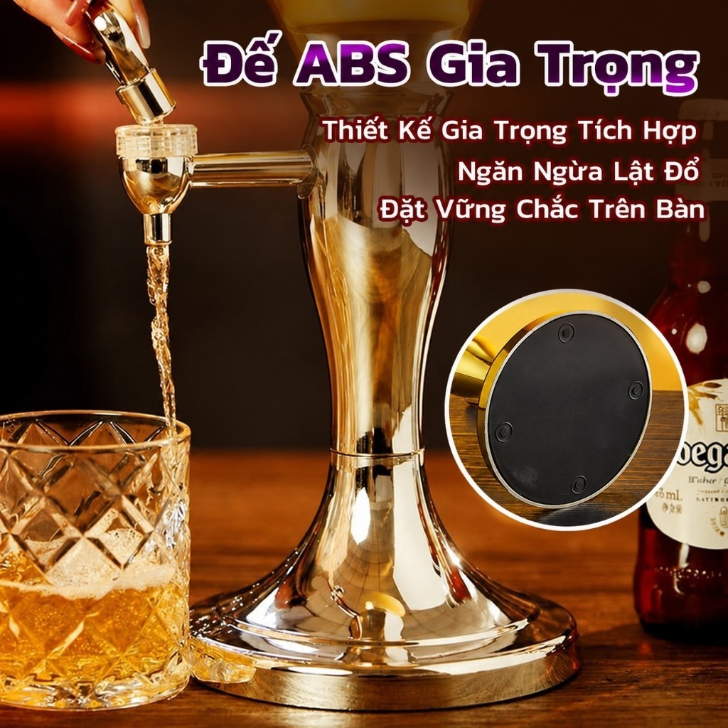 Hàng sẵn🚚Tháp bia 5 lít, lõi đá giữ lạnh🍺 đèn LED💡 Bình rót bia, Bia tháp, Máy rót bia cho quán beer, bar