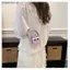 # HB # Túi vuông bằng da PU Mini Kawaii Dây đeo dây chuyền kim loại có thể tháo rời in hình Robot hoạt hình để đi chơi trong công viên giải trí.