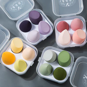 Set 4 Bông Phấn Trang Điểm Mềm Mịn Kèm Hộp Đựng Sang Trọng Siêu Tiện Lợi Khô Ướt Đều Dùng Được