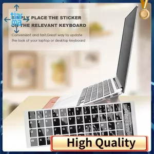 Chữ Trắng Pháp Azerty Bàn Phím Miếng Dán Màu Đen Cho Laptop PC