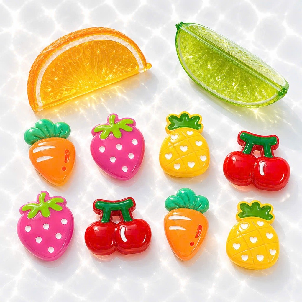 [ĐỘC QUYỀN]  Set Charm Trái Cây Mùa Hè Dâu Tây Dứa Cherry Cà Rốt Cam Chanh Kawaii Cute Trang Trí Dép Nổi Bật