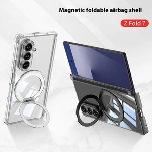 360° Xoay Vòng Từ Tính Giá Đỡ Trong Suốt Full Bản Lề Bảo Vệ Dành Cho Samsung Galaxy Z Fold 7 Túi Khí Bảo Vệ Thả Pha Lê Trong Suốt Bìa Cứng