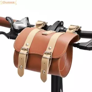Túi đựng xe đạp cổ điển OUSXA, Túi đựng xe đạp đa chức năng chống nước, Túi treo xe đạp phía trước bằng da đa năng Phụ kiện đi xe đạp