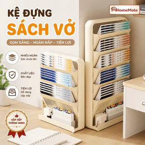 Kệ Đựng Sách Vở Để Bàn HomeMate Xếp Góc Tường Tiết Kiệm Diện Tích, Giá Đựng Tài Liệu Tạp Chí Nhiều Tầng