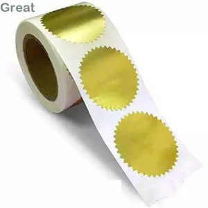 Nhãn con dấu thép TUYỆT VỜI, Nhãn dán giải thưởng tự dính tròn, Giấy chứng nhận nhãn vàng kim loại 2 Inch