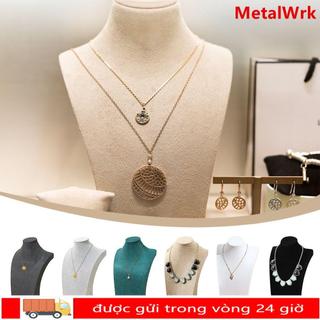 METALWRK Dây chuyền Easel Trưng bày, Chân dung Mannequin Bust Bộ sưu tập trang sức Giá đỡ, Kệ đựng Bông tai nhung Trang sức Treo Vòng cổ Bông tai Mặt dây chuyền