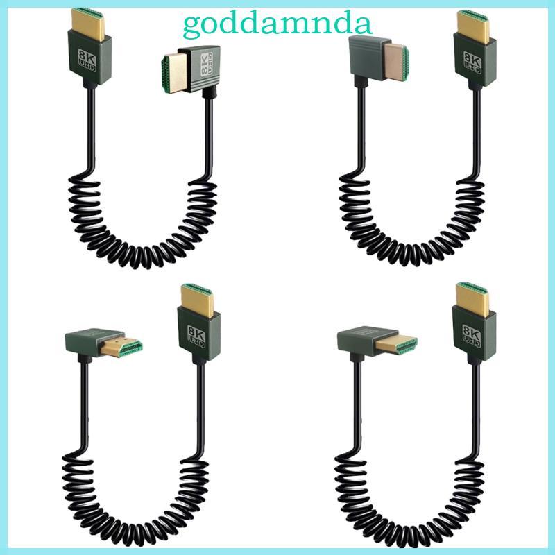 Cáp cuộn tương thích HDMI tốc độ nhanh GODD 8K Linh hoạt 48Gbps HDMI tương thích 2 1 Dây Hỗ trợ và 4K 120Hz cho máy ảnh