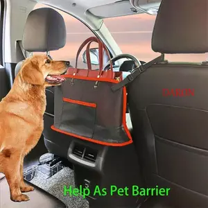 Túi lưới ghế ô tô DARON, Túi lưới lưu trữ lưới treo dung tích lớn, Túi xách có thể điều chỉnh rộng rãi tiện lợi đa năng dành cho chó và thú cưng