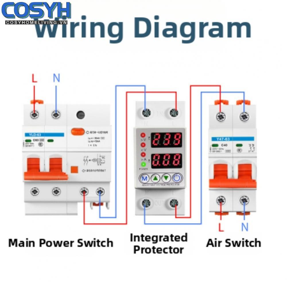 <cosyh>Voltage Protector Automatic Power Cutoff Self-resetting Adjustable Trip