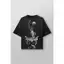 YONGLA Mỹ Retro Đá Tượng In Hình Quá Khổ Áo Thun Phố Hip Hop Rời Cotton Tay Ngắn Chạy Bộ Đào Tạo Top