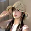 Bluelover Thời Trang Nhiều Màu Sắc Hạt Gỗ Rơm Mũ Nữ Trong Mùa Hè Với Vành Rỗng Lớn Mũ Chống Nắng Có Thể Gập Lại Người Cá Mũ Mới