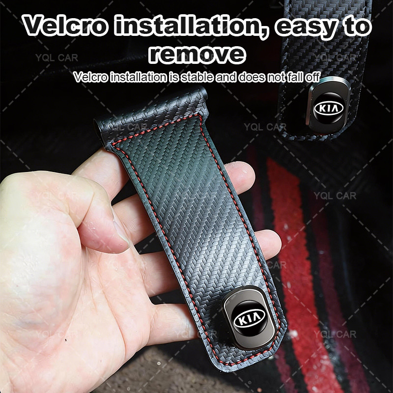 1 / 2 Chiếc Có Thể Gập Lại Xe Hành Khách Tổ Chức Móc Sợi Carbon Lưu Trữ Xe Móc Ẩn Cho Xe Kia Ceed Rio Sportage R K3 K4 K5 Sorento Cerato Optima