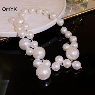 Nhà Máy Thời Trang Vintage Hyperbole Ngọc Trai Không Đều Nelace Pháp Retro Xương Cổ Dây Xích Dành Cho Nữ Cô Gái Mặt Dây Chuyền Thanh Lịch Nelace Trang Sức Quà Tặng QrhYK