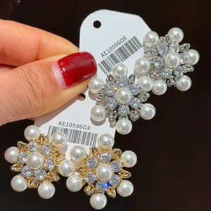 Thời trang mới Zircon Viền Hoa Bông tai thanh lịch sang trọng