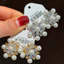 Thời trang mới Zircon Viền Hoa Bông tai thanh lịch sang trọng