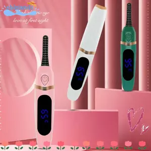 Dụng cụ uốn mi EBINLANDS, Dụng cụ uốn mi điện 3 bánh di động, Màn hình kỹ thuật số USB Làm nóng nhanh Lông mi cung cấp tạo kiểu tóc
