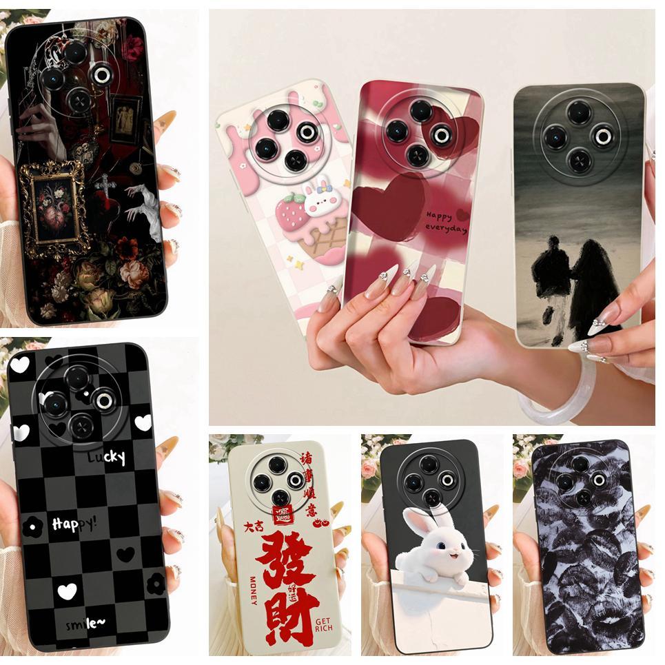 Phim Hoạt Hình Thẩm Mỹ Cặp Đôi Trái Tim Thời Trang Vỏ Cho Tecno Spark 30C 4G kl5 kl5n Ốp Điện Thoại Silicon Mờ Chống Sốc