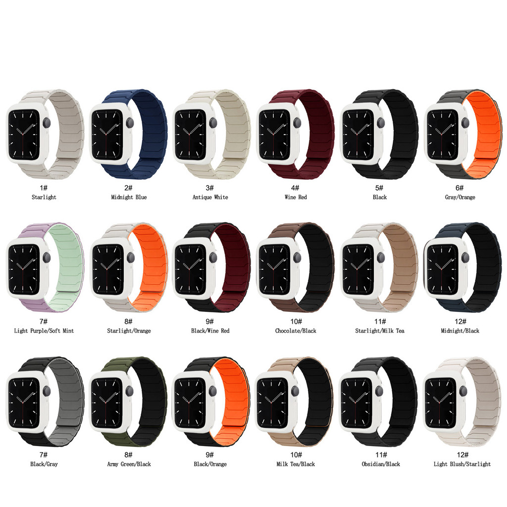 Dây đeo silicon + vỏ bảo vệ màn hình cho Apple Watch S11 / 10 42mm 46mm Ultra3 / 2 / 1 49mm 9 8 7 6 SE 45mm 44mm 41mm 40mm