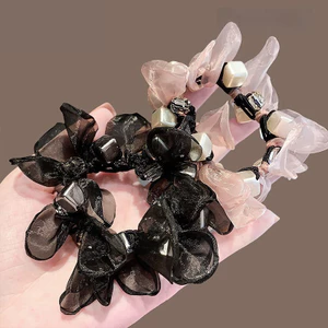MAUROPOLI Phong Cách Mới Sang Trọng Gạc Kim Cương Giả Dây Buộc Tóc Thời Trang Cao Cấp Cảm Giác Lưng Đầu Đuôi Ngựa Bóng Dây Tóc