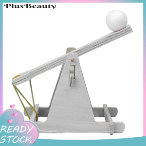 < Pluscloth > Thí nghiệm khoa học cho trẻ em Mô hình đồ chơi Trebuchet DIY Bộ dụng cụ xúc tác bằng gỗ