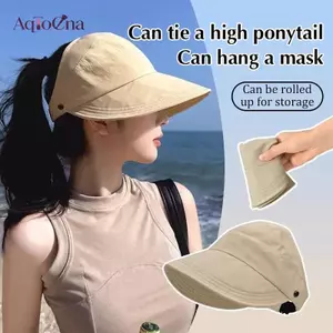 AqToCna Qui Mũ Khô Mùa Hè Rỗng Mũ Nữ Nâng Cấp Có Thể Treo Mặt nạ Tấm Che Ngoài Trời Mỏng Qui Khô Mũ AqToCna