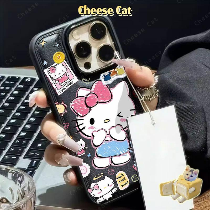 bút chì màu Ốp Điện Thoại Mèo Cho iPhone 17 13 12 14 11 Pro 15 Plus 16 Pro Max Xs Max XR 7Plus 8Plus Bao Da Điện Thoại