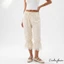 Quần nở hoa nữ in hoa Dây rút eo Pantaloons Ren Trim chắp vá Chuông đáy Quần Capri