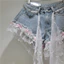 Ren Denim Quần Short Nữ Mùa Hè 2026 Mùa Hè Phong Cách Mới Cao Cấp Rời Độc Đáo Cô Gái Nóng Chữ a Quần Short Nữ