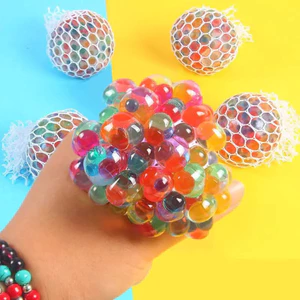 Hạt đầy màu sắc Squishy Lưới Bóng Chống Căng Thẳng Nho Bóp Bóng Đồ Chơi Cảm Giác Cho Mọi lứa tuổi Quà Tặng