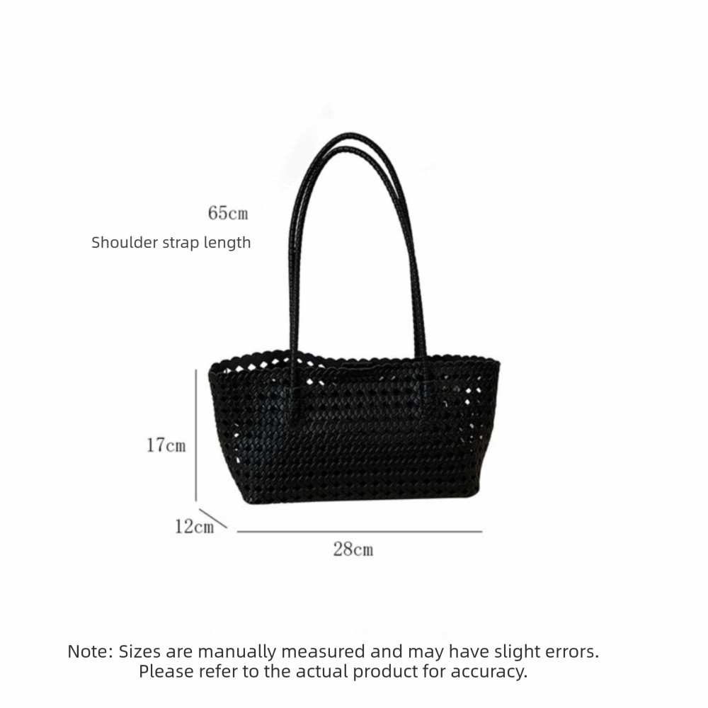 Túi tote da PU rỗng OUSXA, đeo vai 25x17x12cm, dung tích lớn kèm túi bên trong