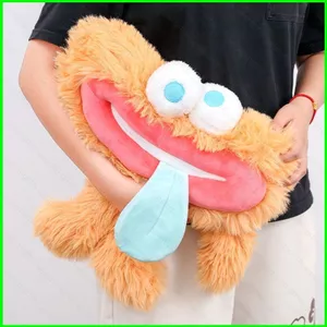 PS1 Ngộ nghĩnh Lưỡi-Out Lông Xấu Xí Dễ Thương Quái Vật Sang Trọng Sang Trọng Hoạt Hình Cotton Đồng Hành Búp Bê Gối Mềm SP1
