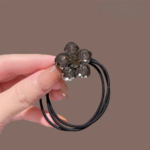 MAUROPOLI Phong Cách Mới Cao Cấp Cảm Giác Tính Khí Kim Cương Giả Hoa Dây Buộc Tóc Cao Su ins Phong Cách Buộc Tóc Băng Đô