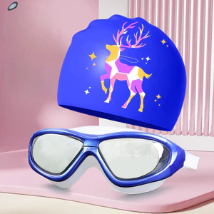 Kính bơi và mũ silicon dành cho người lớn Chống thấm nước Thoải mái Phù hợp cho huấn luyện bơi lội chuyên nghiệp