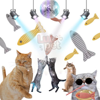 Thú bông catnip cho chó mèo, cá nhồi cỏ mèo, gấu bông hình cá cho mèo - lutpet