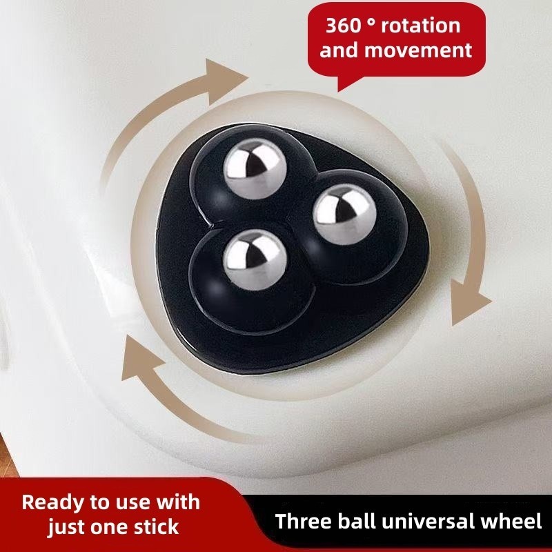 Mới 4 Tự Dính 3 Bóng Bánh Xe Bánh Xe Xoay Mini Con Lăn Cho Đồ Nội Thất Hộp Bảo Quản Thùng Rác Có Thể Trơn Trượt Đế Dính
