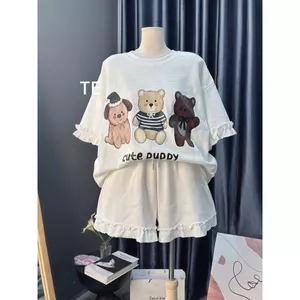 Set đồ nam nữ: Quần đùi cộc dây to màu xám +đậm kết hợp áo phông xám đậm các mẫu - chang3158.