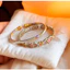 Vòng Tay Nữ Cao Cấp Hoa 3D vòng tay men thủ công | Waterproof Hợp Kim Không Phai, Size 58mm Vừa Vặn | Vòng tay chunky