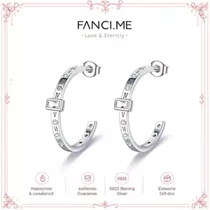 FANCIME "Every Moment Counts" Bông tai bạc hình vòng tròn mở