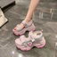 Bố Thể Thao Đế Dày Giày Sandal Nữ Mặc Ngoài Phong Cách Punk Giày Nữ Phù Hợp Với Giày Velcro La Mã Đi Biển