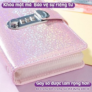 Sổ tiết kiệm đựng tiền lấp lánh độc đáo công cụ hỗ trợ tiết kiệm khóa tiện lợi an toàn quà nghĩa