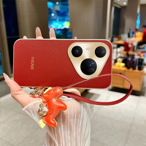 Thích Hợp Cho Nhân Vật Mặt Dây Chuyền Túi Pony Da Bảo Vệ Phong Cách Mới Bên p70huaweip70pro + Da Hạt Cao Cấp Huawei p80ultra Mềm Độc Đáo Vỏ Miếng Dán