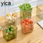 Thùng đựng tủ lạnh YICA, Dụng cụ sắp xếp tủ lạnh trong suốt đa năng, Dụng cụ sắp xếp cửa bên có thể xếp chồng lên nhau bằng nhựa Hộ gia đình