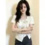 Phiên bản Hàn Quốc Phối ren cổ tròn chấm bi ngắn tay mùa hè 2026 Phong cách mới Ngọt ngào Slim-Fit Slimmer Look Thời trang hẹp @