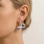 Bông tai mặt dây chuyền gốm THEGIRL8B, Khóa tai bằng thép không gỉ màu xanh trắng, Khóa tai thanh lịch Phụ kiện Hanfu Phong cách Trung Quốc Bông tai trái tim Đảng