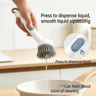 Loại báo chí mới Bàn chải phân phối chất lỏng Bàn chải chà sàn nhà bếp xoay 360 độ có lông mềm