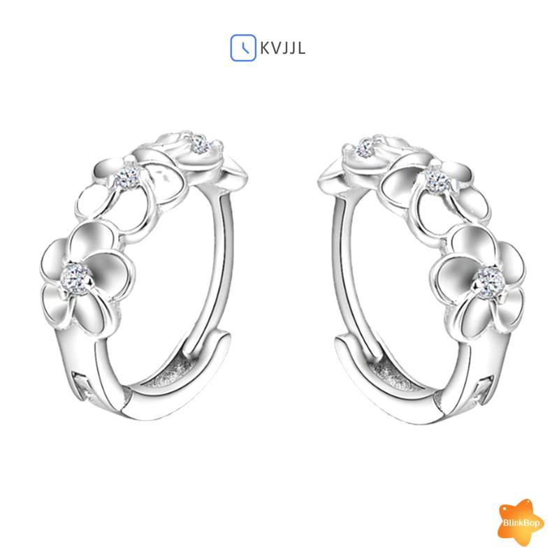 [KvJJL-t] 1 Đôi Bông Tai Vòng Tròn Hoa Hồng Nhỏ AAA Zircon Dành Cho Nữ Quyến Rũ Đính Hôn Trang Sức Cưới Mới